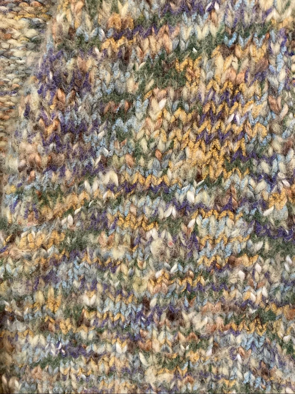 Talbots Petite Multicolor Wool Blend Knit Button Vest - Green/Blue/Gold